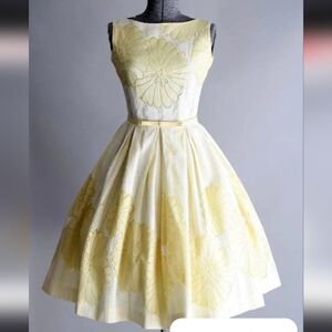 50s Floral Velvet Burnout Cocktail Dress